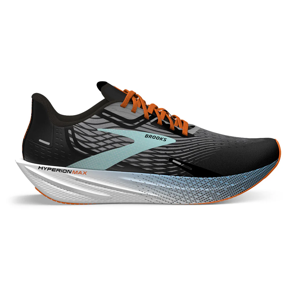 Men's Brooks Hyperion Max, Black/Grey/Orange Clown Fish, 9.5 D Medium