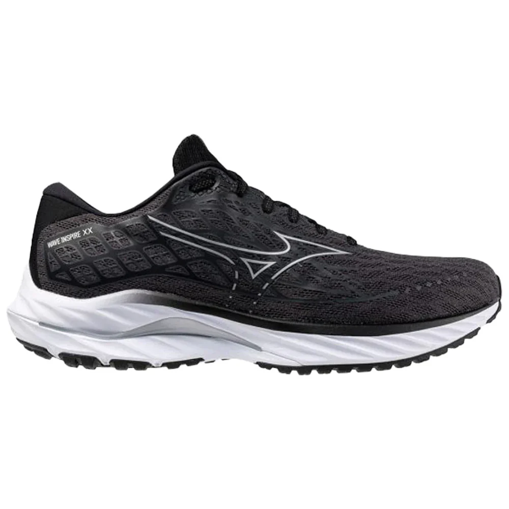 Men's Mizuno Wave Inspire 20, Ebony/White, 8.5 2E Wide
