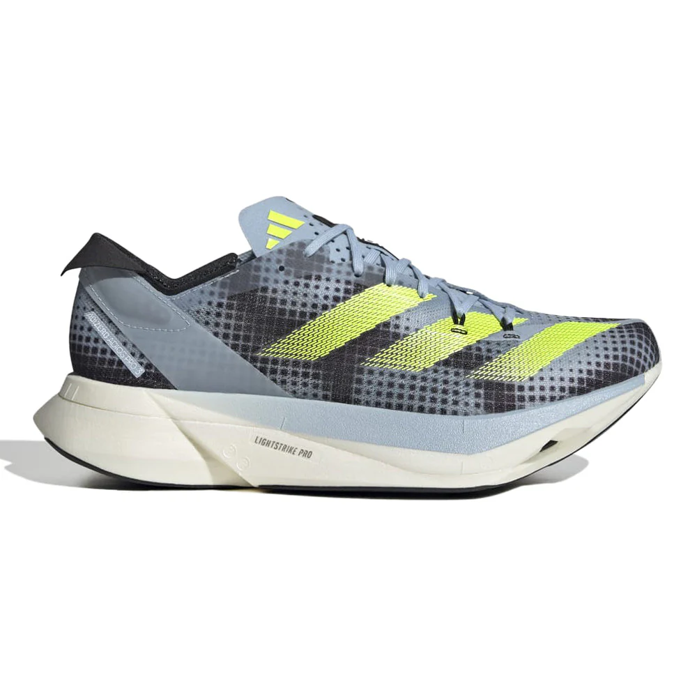 Women's Adidas Adizero Adios Pro 3, Wonder Blue/Core Black/Lucid Lemon, 7 B Medium