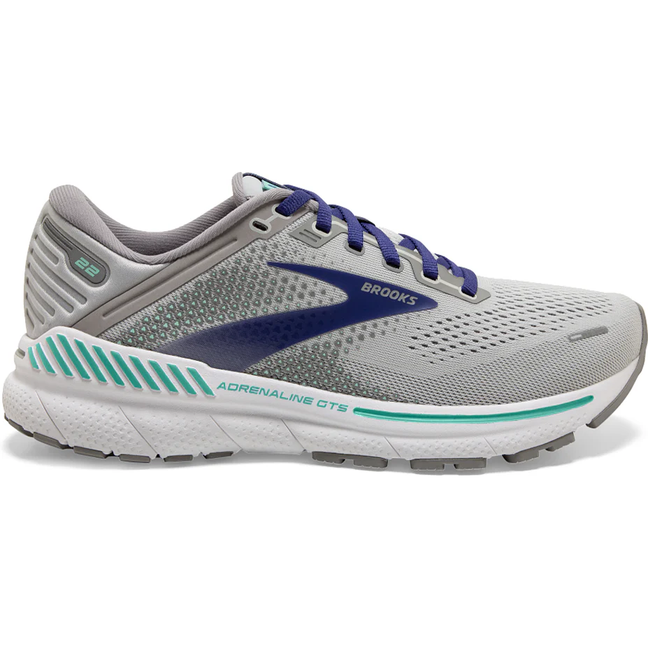 Women's Brooks Adrenaline GTS 22, Alloy/Blue/Green, 10 2A Narrow