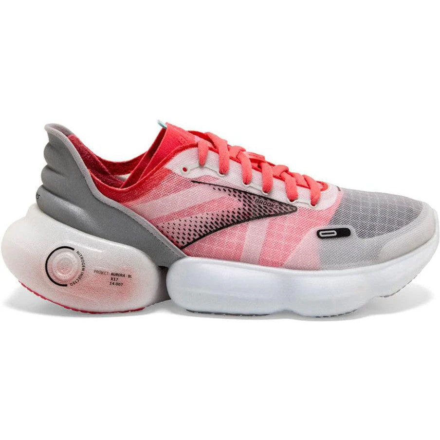 Women's Brooks Aurora, Grey/Coral/Black, 7 B Medium