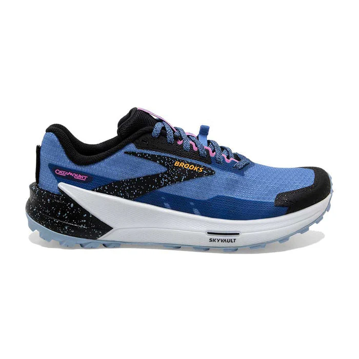 Women's Brooks Catamount 2, Blue/Black/Yellow, 6.5 B Medium