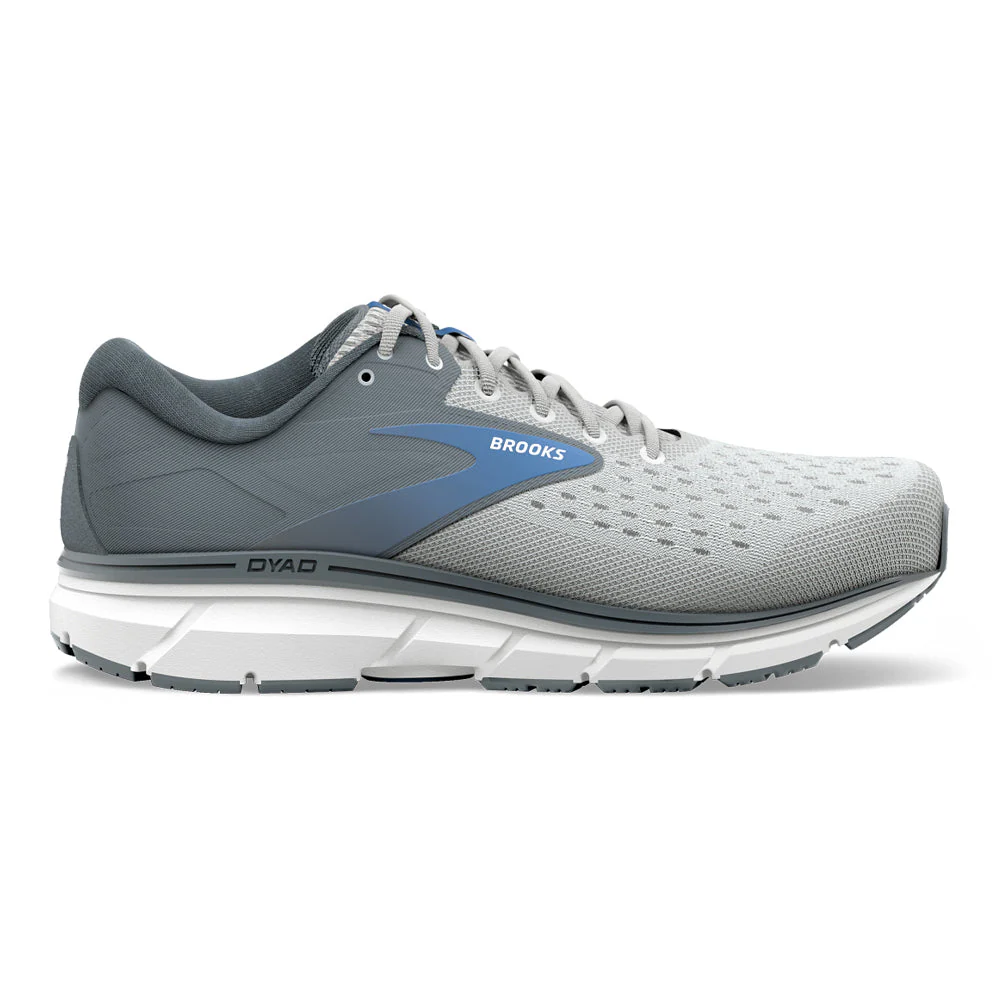 Women's Brooks Dyad 11, Grey/White/Blue, 7.5 B Medium