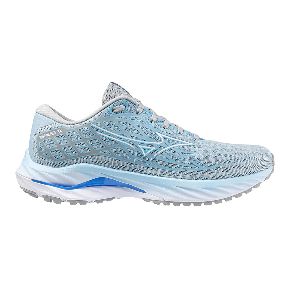 Women's Mizuno Wave Inspire 20, Cerulean/White, 9.5 D Wide