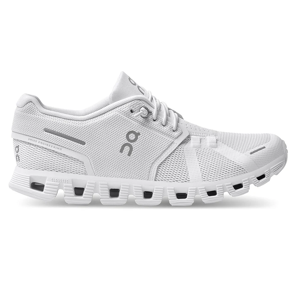 Women's On Cloud 5, All White, 8 B Medium