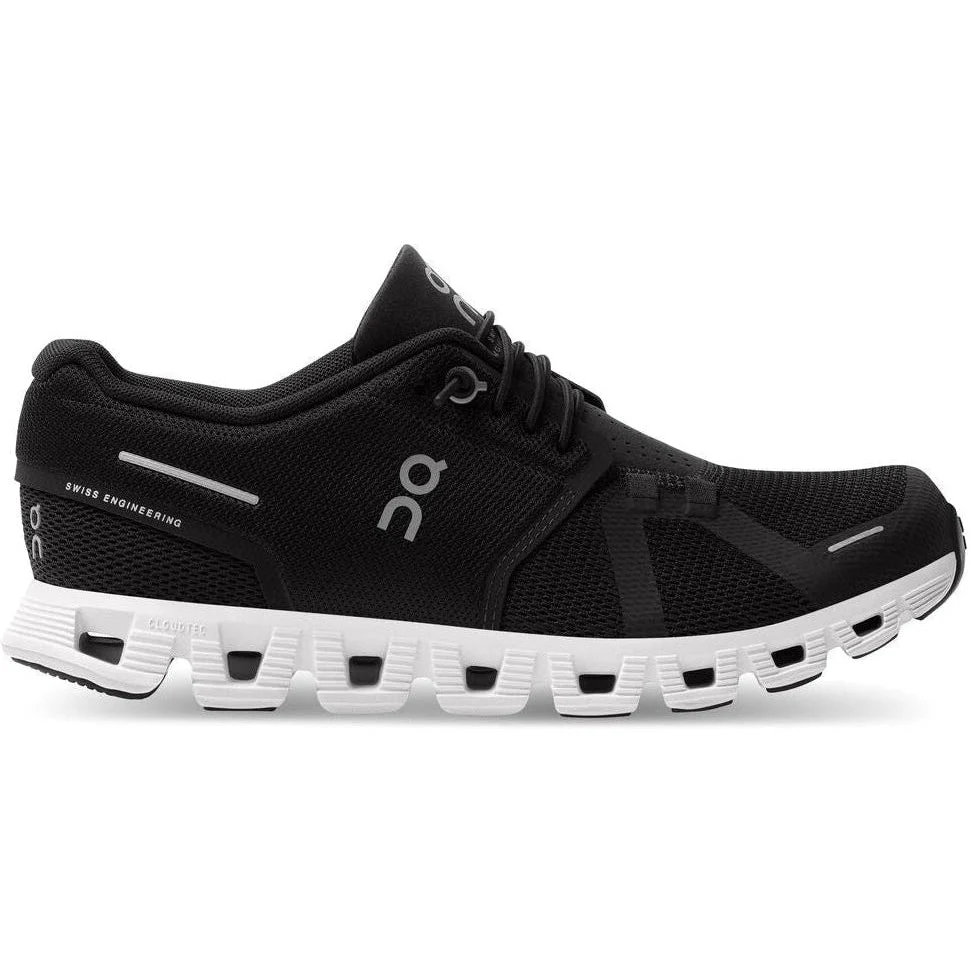 Women's On Cloud 5, Black/White, 8 B Medium