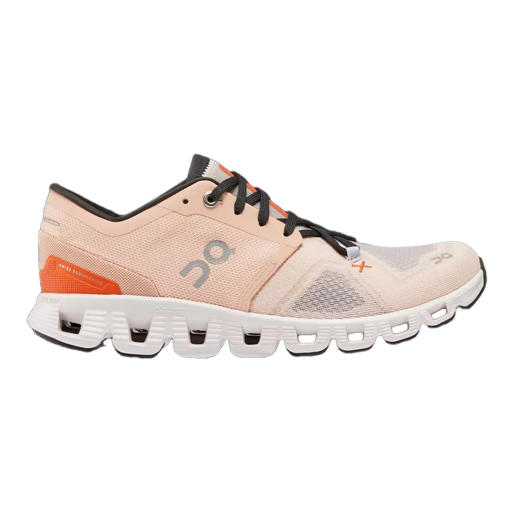 Women's On Cloud X 3, Rose/Sand, 10.5 B Medium