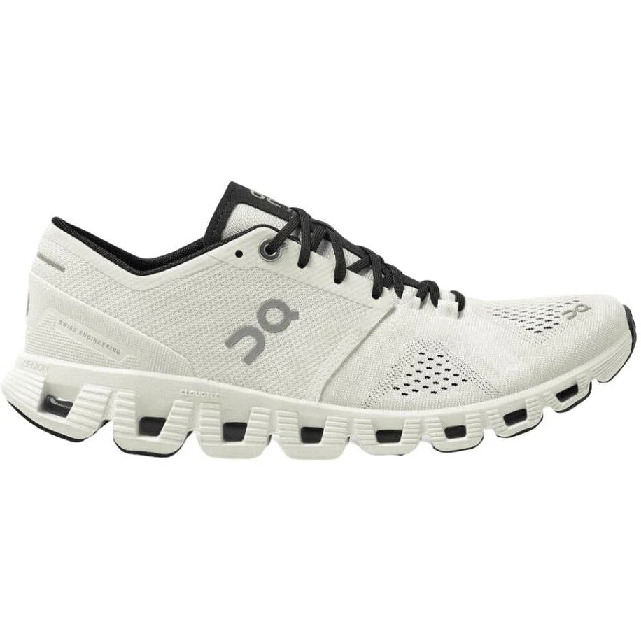 Women's On Cloud X 3, White/Black, 8 B Medium