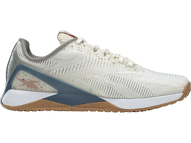 Women's Reebok Nano X1 Vegan, Classic White/Harmony Green/Brave Blue, 9.5 B Medium