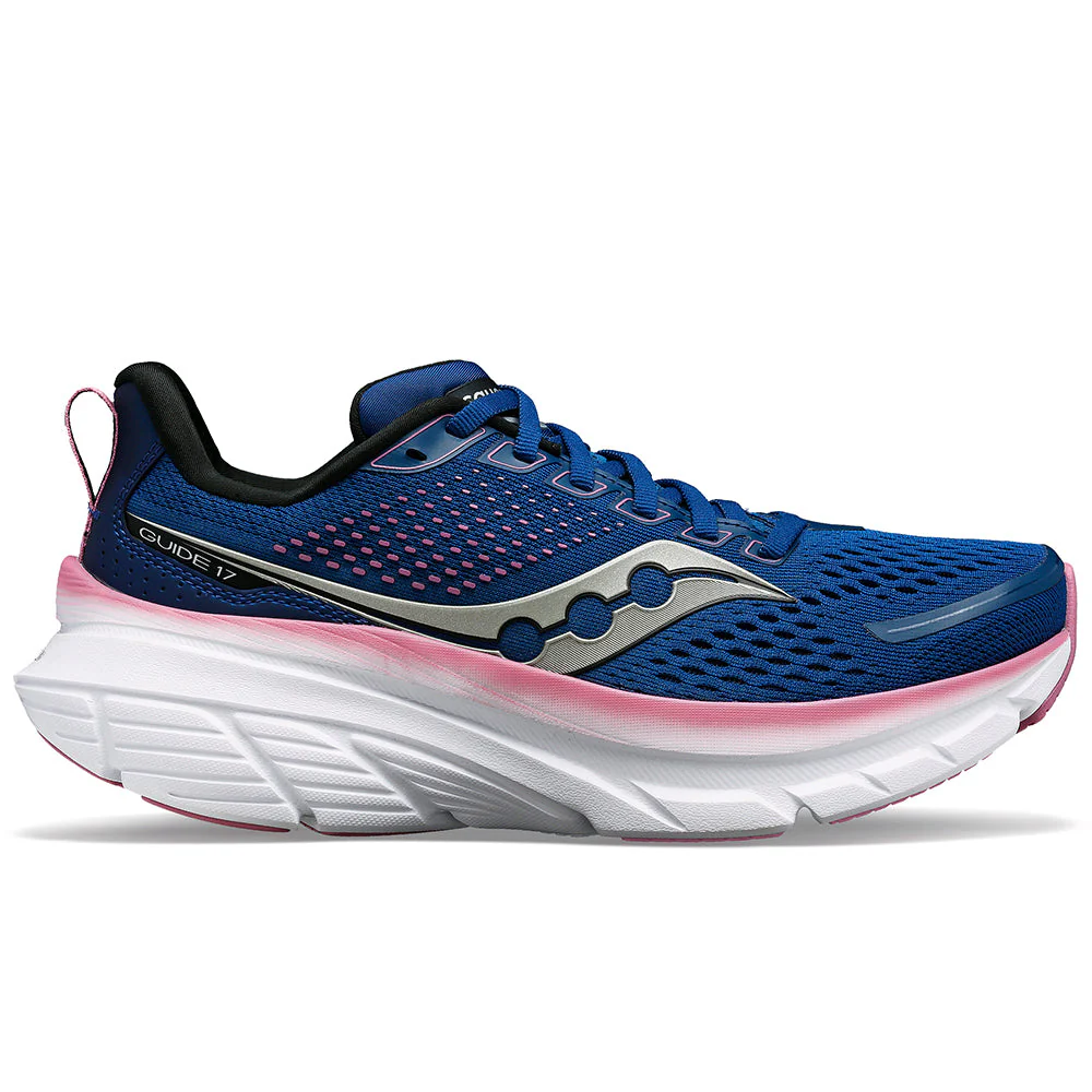 Women's Saucony Guide 17, Navy/Orchid, 10 D Wide