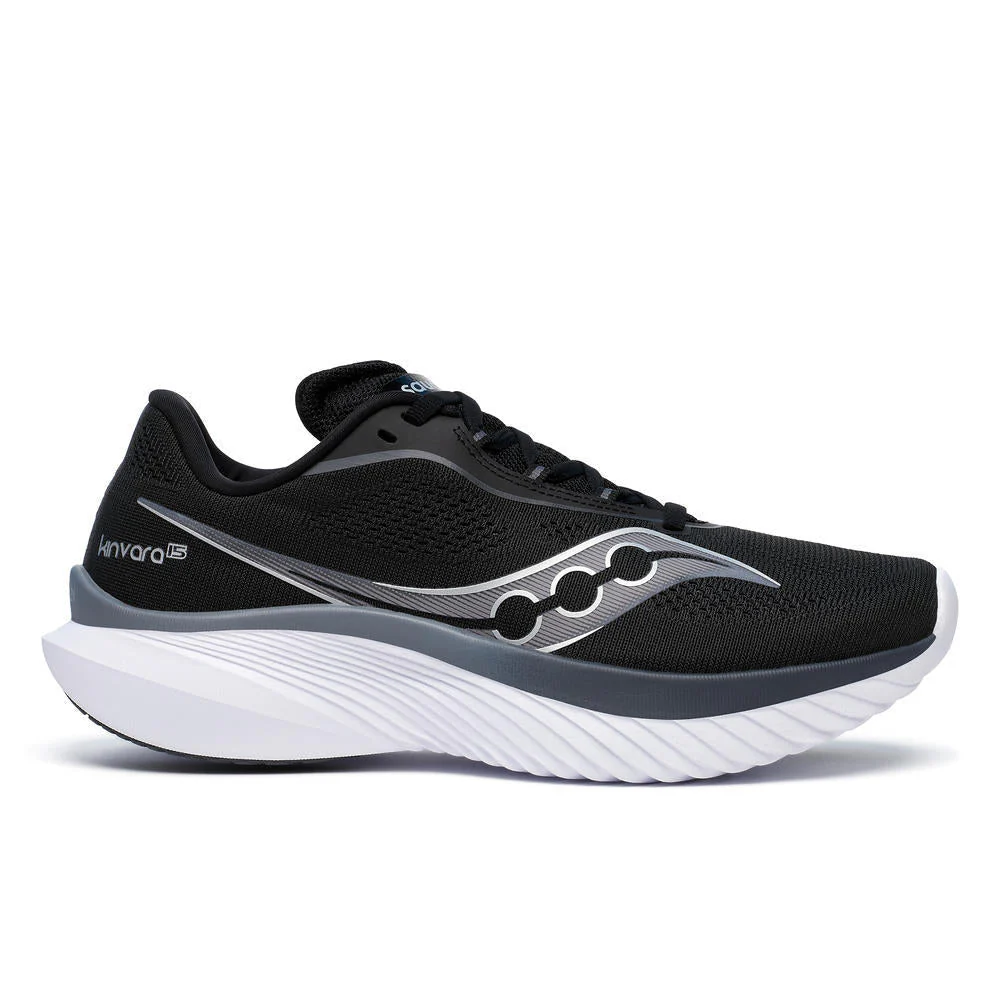 Women's Saucony Kinvara 15, Black/White, 7.5 B Medium