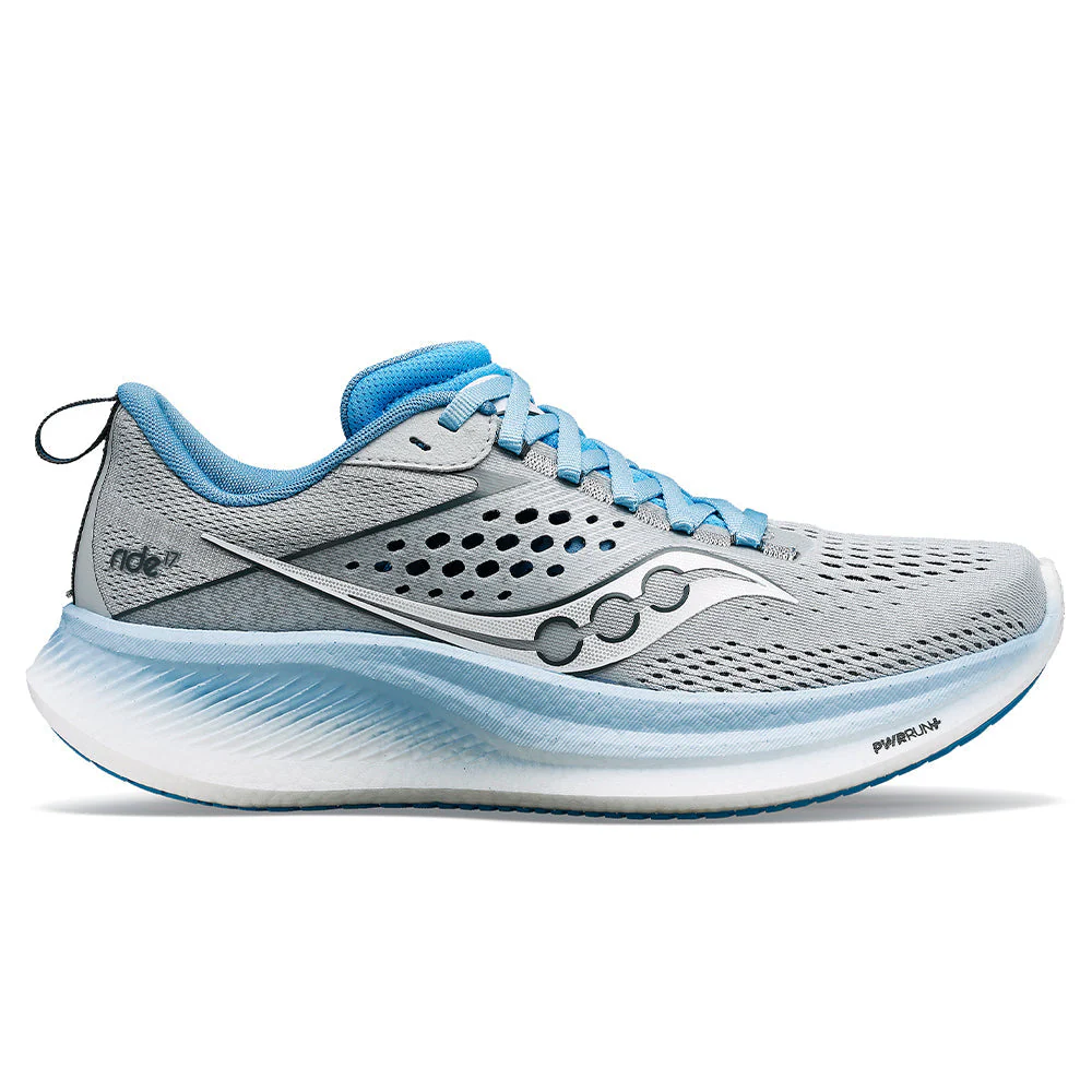 Women's Saucony Ride 17, Cloud/Breeze, 12 D Wide